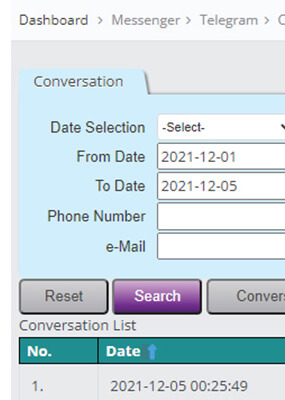 Conversation List Show User Reply to the Keyword