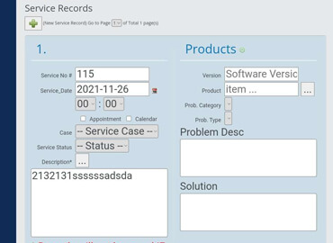 icrm-service-record-mobile-phone-view